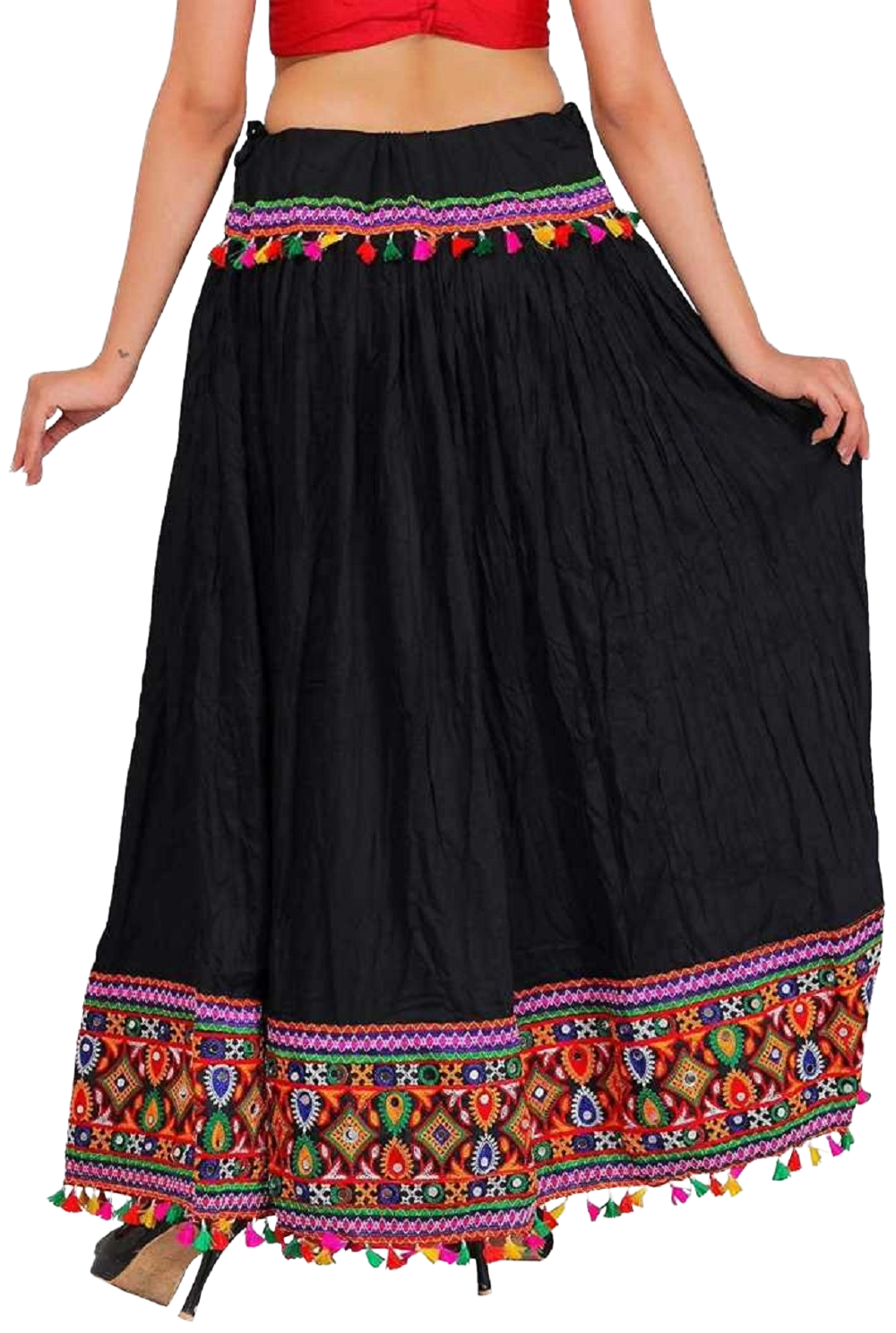 Full Length Black Ethnic Lehenga Skirt Wholesale Supplier in Jaipur